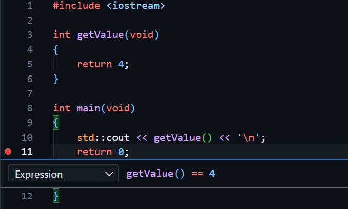 debugger expression2