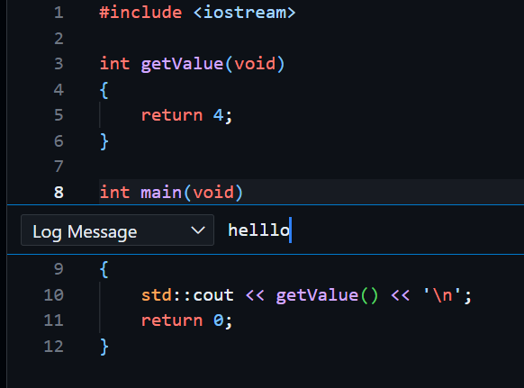 log message 1